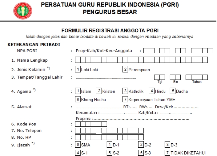 Pendaftaran PGRI Pulau Morotai - Persatuan Guru Republik Indonesia Cabang Pulau Morotai